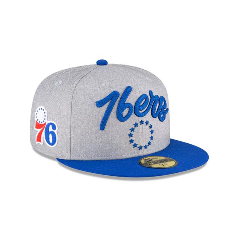 NBA Philadelphia 76ers Draft 59Fifty Fitted (NKU2205) - Grey New Era Caps